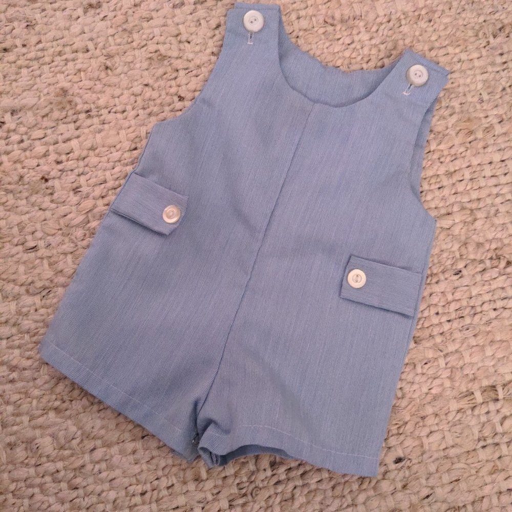 Vintage 12 MO Baby Blue Boy Romper